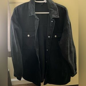 H & M black denim oversized jacket